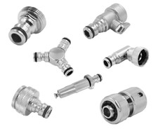 Gardena kompatibel, 1/2 Zoll, Chrom, Garten, Adapter, Verbinder, stabil, Outdoor