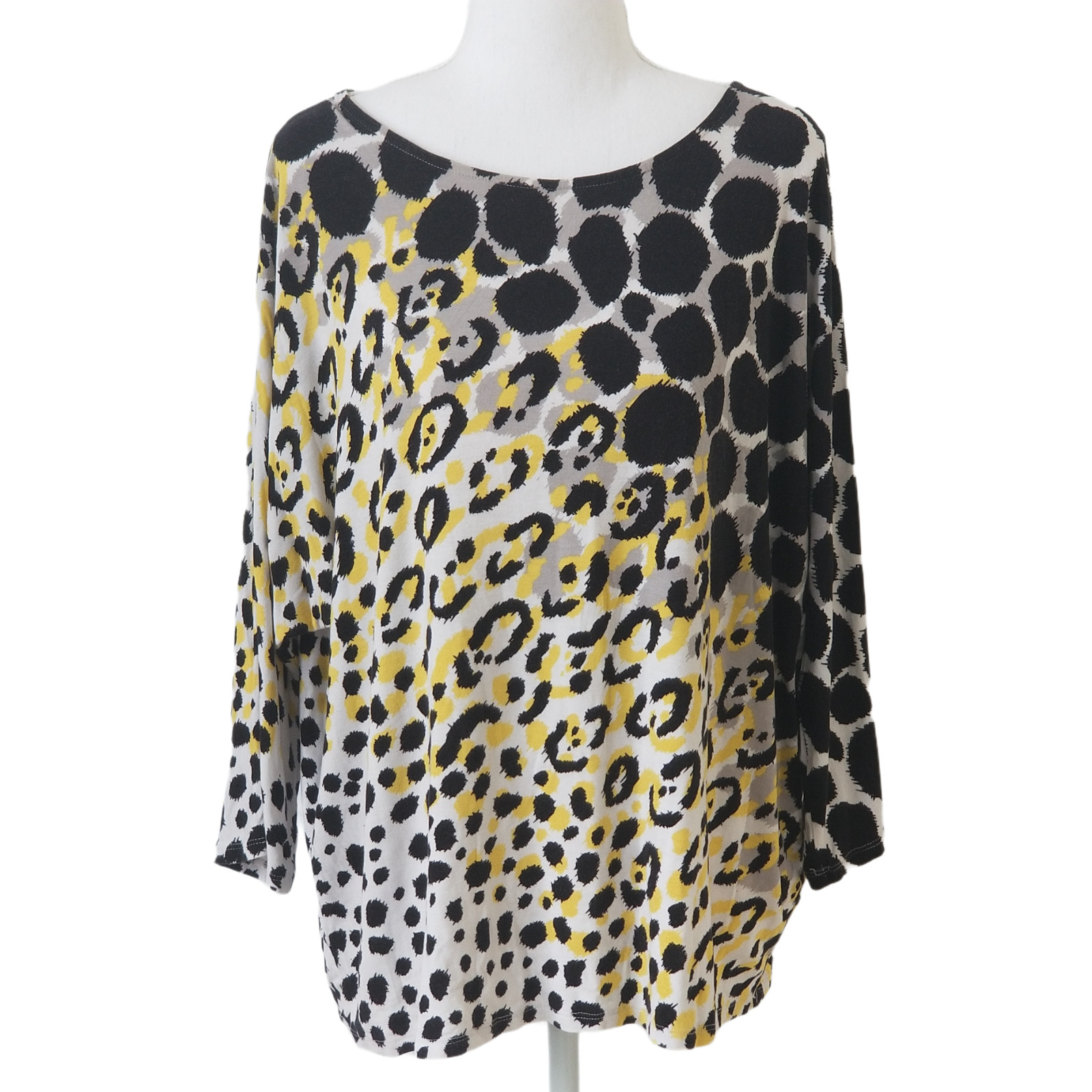 yellow and black leopard print top