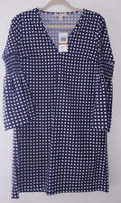 NWT MICHAEL KORS PRINTED CHECK DRESS 3/4 SLEEVE - BLUE/WHITE $165- SIZE SMALL