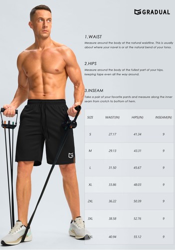 Men's Gym Shorts wtih Zipper Pocket 9" Athletic Basketball Mesh Shorts for Me... - Picture 6 of 6