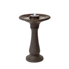 Dark Brown Resin/Stone Powder/Glass Fiber Outdoor Birdbath CA-LO-3604-DBN-1
