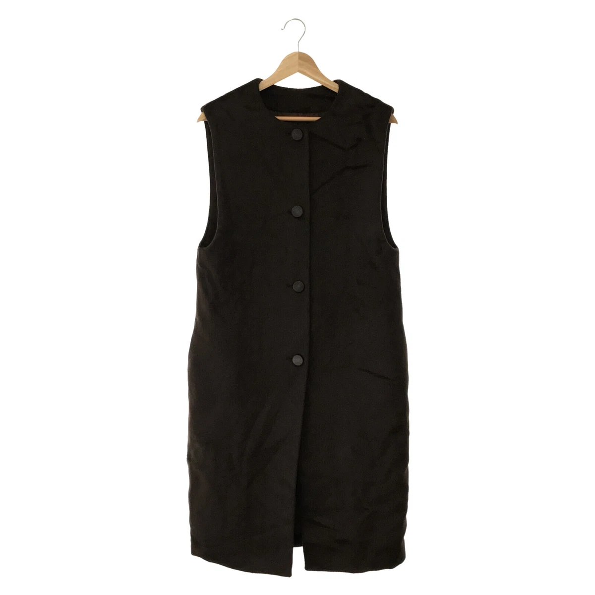 HERMES Long gilet vest alpaca wool Brown Used Women size 38 eBay