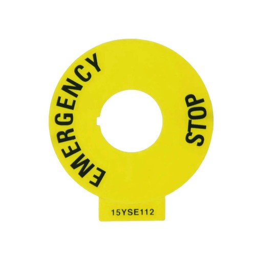 Allen-Bradley Legend Plate Emergency Stop 60mm Yellow 800F-15YSE112 - Picture 7 of 7