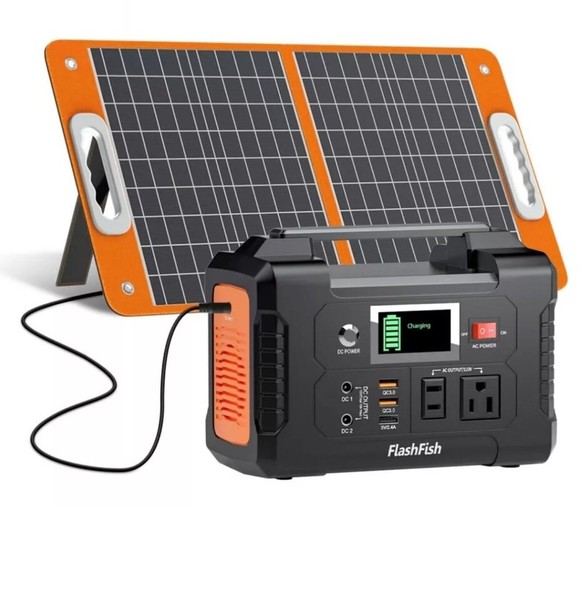 Alternate view of Flashfish 200w 151wh Portable Power Station 60w 18v Foldable Solar Panel A5m0
