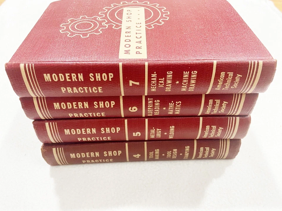 Vintage Modern Shop Practice Book Volume 4, 5, 6, 7 American Technical HC 1941 Foto 2 de 2
