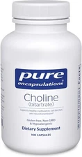Pure Encapsulations Choline Bitartrate - Brain & Liver Support - 100 Caps