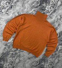 Brunello Cucinelli Knit Wool Lana Turtleneck Sweater Men Size 48 Orange