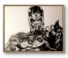 Original Art Magneto 14x11 Contemporary Pop Art Graffiti Painting Signed