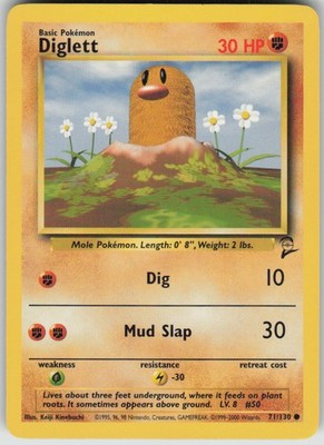 Diglett Common Base Set 2 NM 71/130