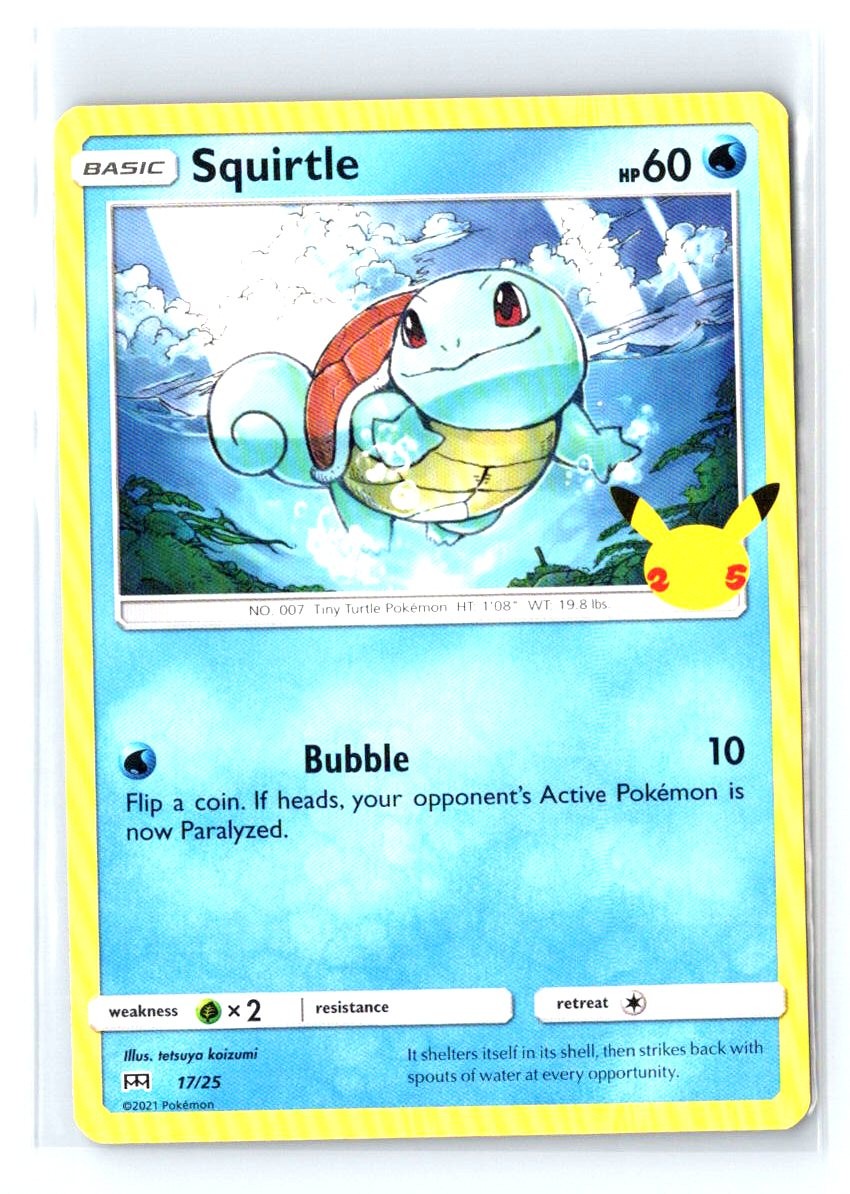 Squirtle 17/25 McDonalds 25th Anniversary Promo Non Holo Pokemon Card NM