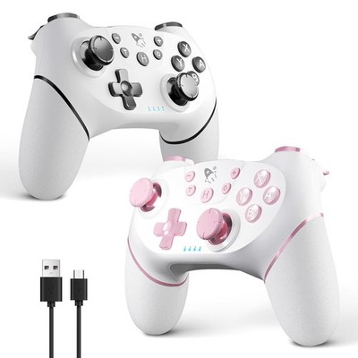 AceGamer 2 White Pink Ergonomic Switch Controller Wireless