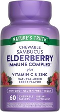 Elderberry Complex  60 Chewables  with Vitamin C  Zinc  by Nature's Truth