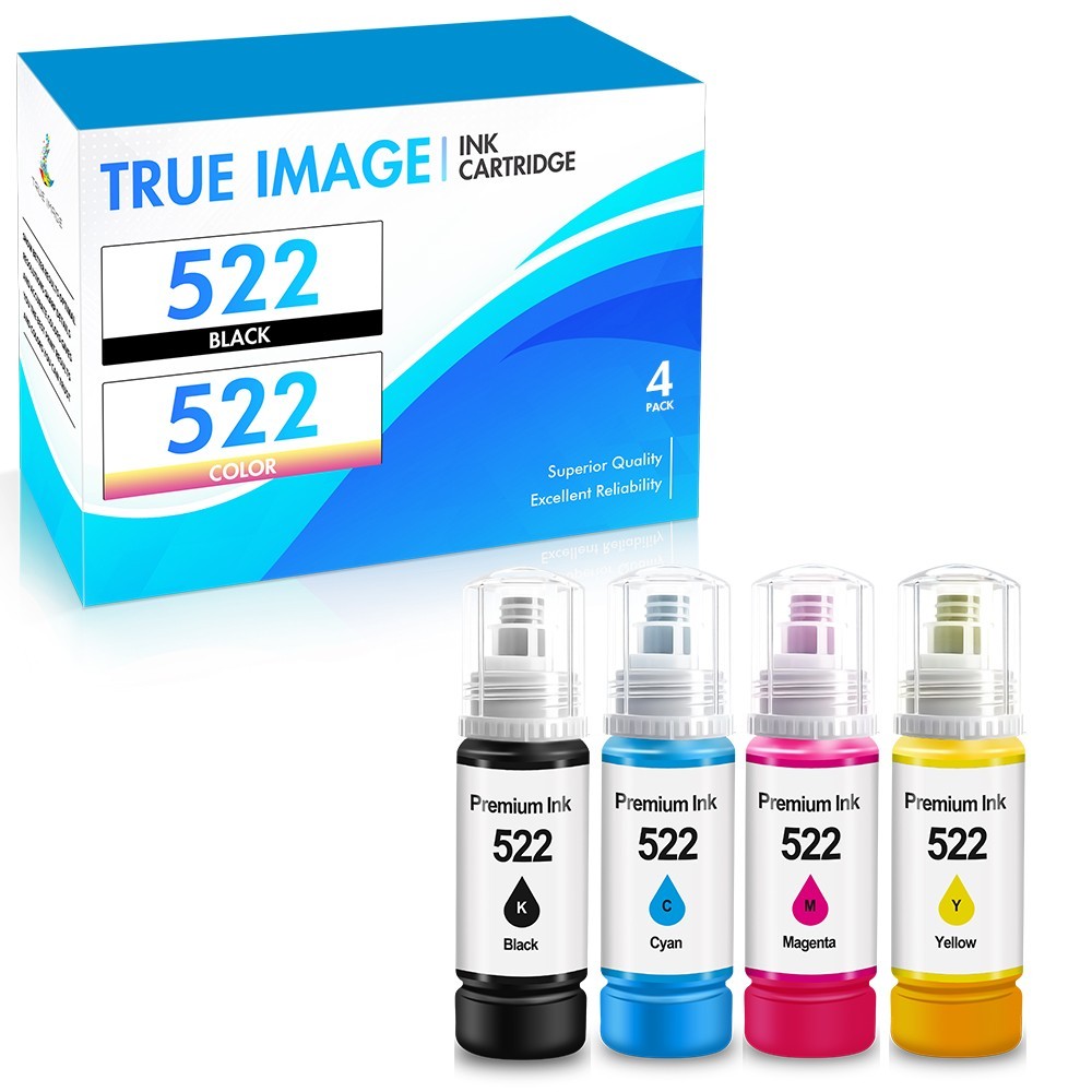 4x Ink Refill Bottle For Epson 522 T522 Ecotank ET-2400 4800 2800 2803 2720 4700