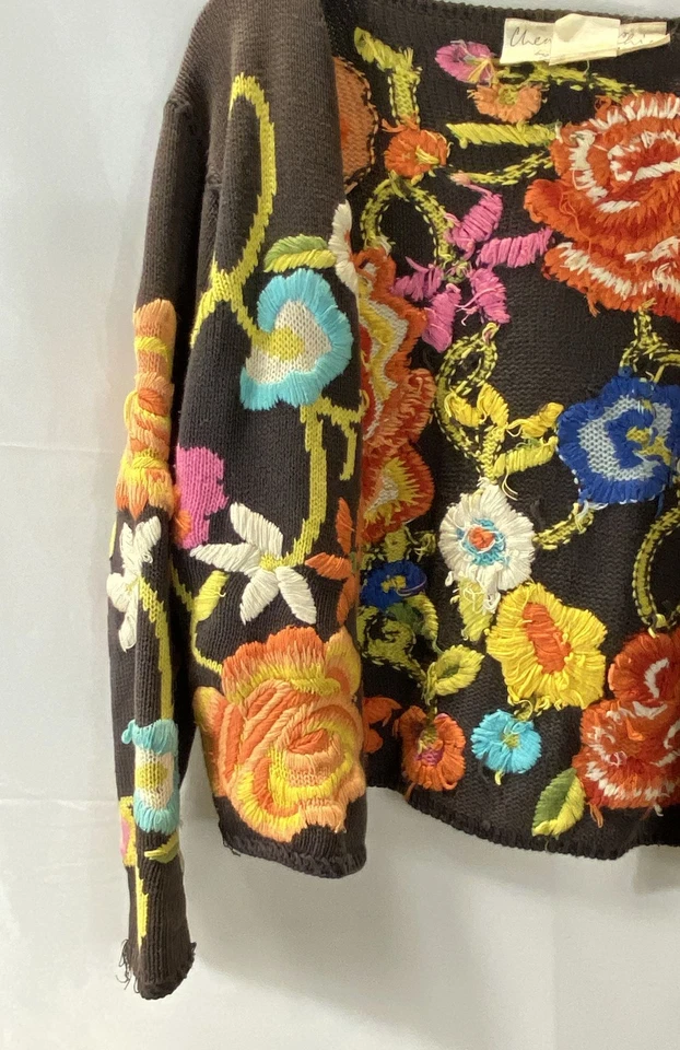 Cárdigan floral marrón Moschino para mujer talla M Foto 4 de 4