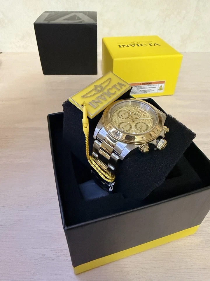 Invicta 男式 Speedway 手表型号 49908 金色和钢质表带 全新,从未磨损 — 第 3/4 张图片