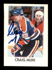 Craig Muni Signed 1987-88 O-Pee-Chee Minis RC 30 Edmonton Oilers