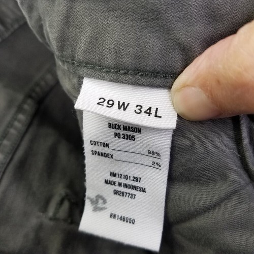 Buck Mason Jeans Maverick Slim Mens Sz 29 12oz Harbor Twill Grey Button Fly Flaw - Foto 13 di 16