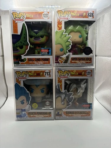 Funko Pop Dragon Ball Z, Lot Of 4, Goku, 1211, Vegeta 713, Cell 1227, Kefla 828,