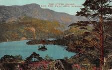 Stirlingshire Die Otterinsel und Ben A'an Loch Katrine Postkarte um 1923