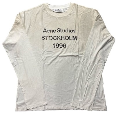 Acne Studios Stockholm 1996 Logo Long Sleeve Tee White | Size Men s Medium