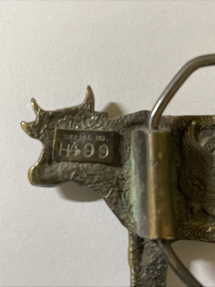 Hebilla de cinturón de vaca lechera H499 1981 placa de plata/joyeros bronce Foto 3 de 4