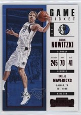 2017-18 Panini Contenders Game Ticket Dirk Nowitzki #62 HOF 12zm