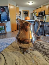 F.B ROGERS SILVER PLATE 1883  WATER PITCHER WITH ICE LIP 9"TALL X 6" WIDE 3707