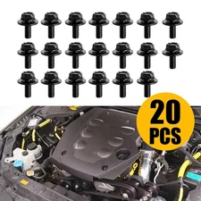 20PC Body Bolts Screws Fastener Fender M6-1.0x 16mm Long- 10mm Hex- 17mm Washer