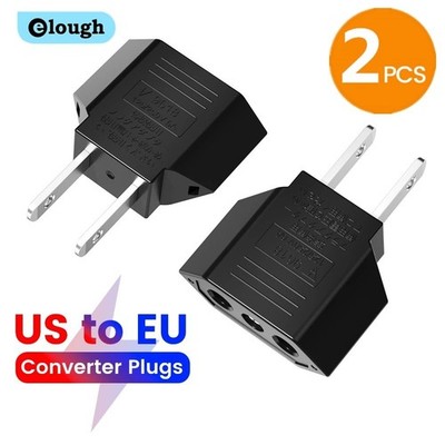 1-10PCS Travel Power Adapter US to EU European Electric Plug Power Socket
