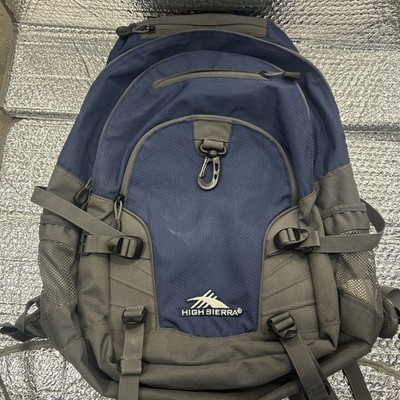 High Sierra Navy Blue Gray Backpack School Travel Bag Bookbag