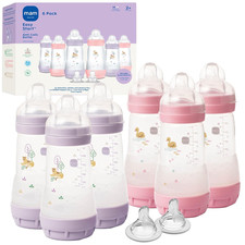 9Oz Easy Start Anti-Colic Baby Bottles, Medium Flow with 2 Bonus Nipples Set Fa
