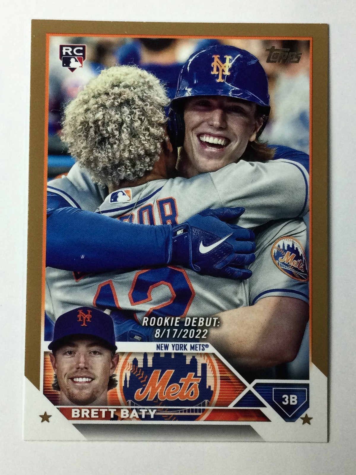 2023 Topps Update #US158 Brett Baty Gold /2023 New York Mets