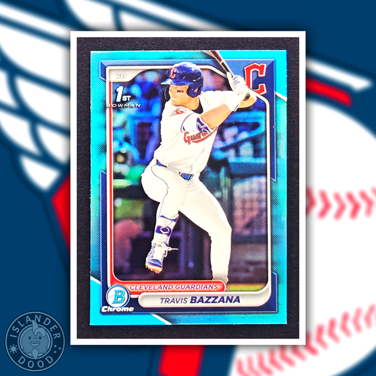 Travis Bazzana - 2024 Bowman 1st Chrome #BDC-1 SKY BLUE REFRACTOR - Guardians