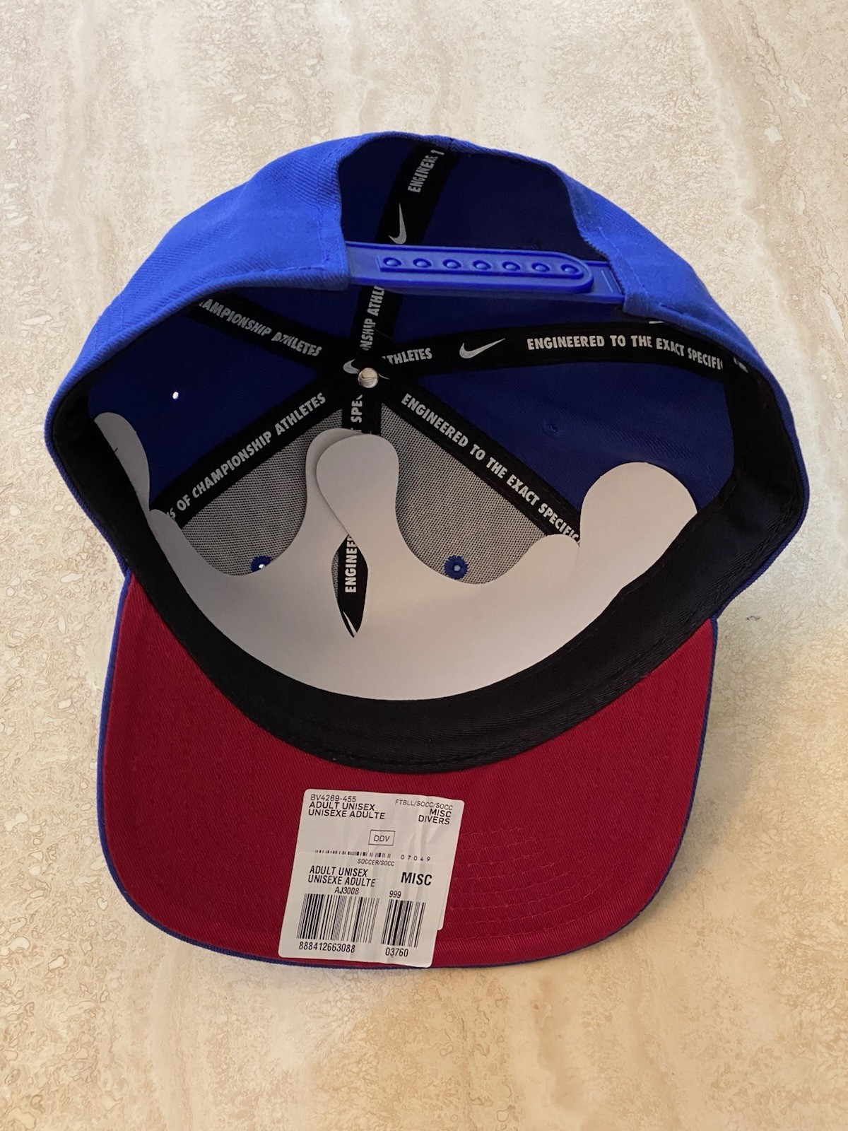 NIKE FC Barcelona Soccer Special Edition Flat Brim Adjustable Hat Cap Navy Rare image 8