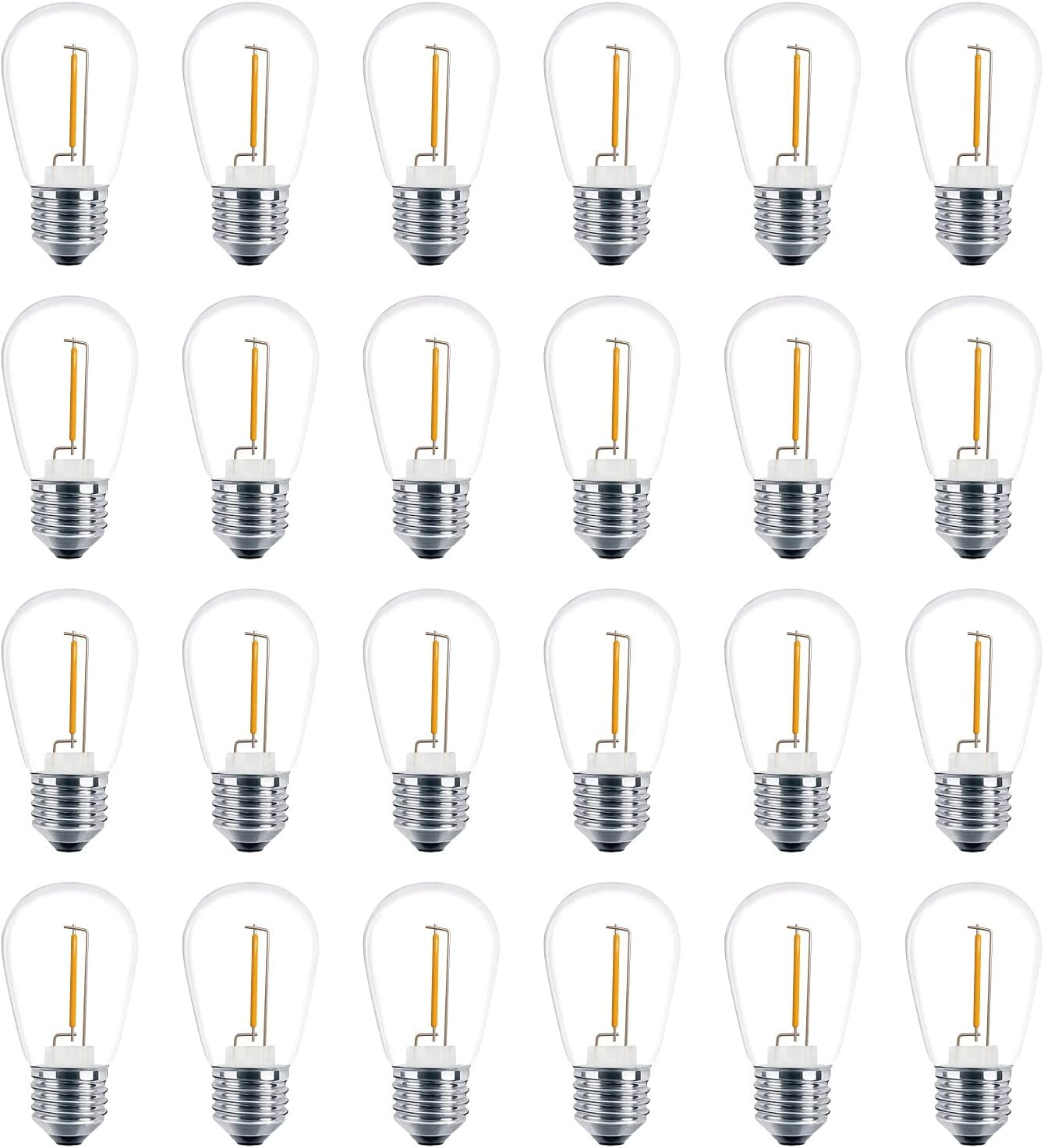 24 Pack LED S14 Replacement Light Bulbs, Shatterproof Outdoor 1 Watt to Replace