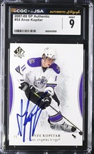 2007-08 SP AUTHENTIC #54 ANZE KOPITAR SIGNED CARD CGC JSA MINT 9/AUTHENTIC AUTO