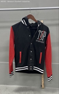 Twenty One Pilots Varsity Hooded Jacket Black Red Korean Text Sz S