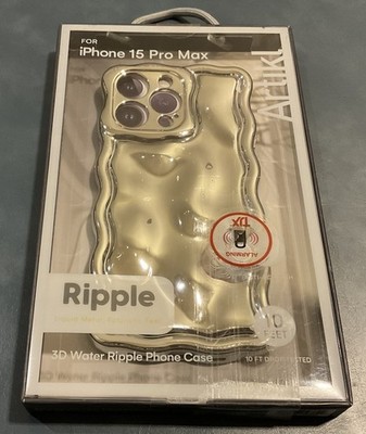 Artikl Dark Silver Ripple 3D Water Ripple Phone Case For iPhone 15 Pro Max NIB