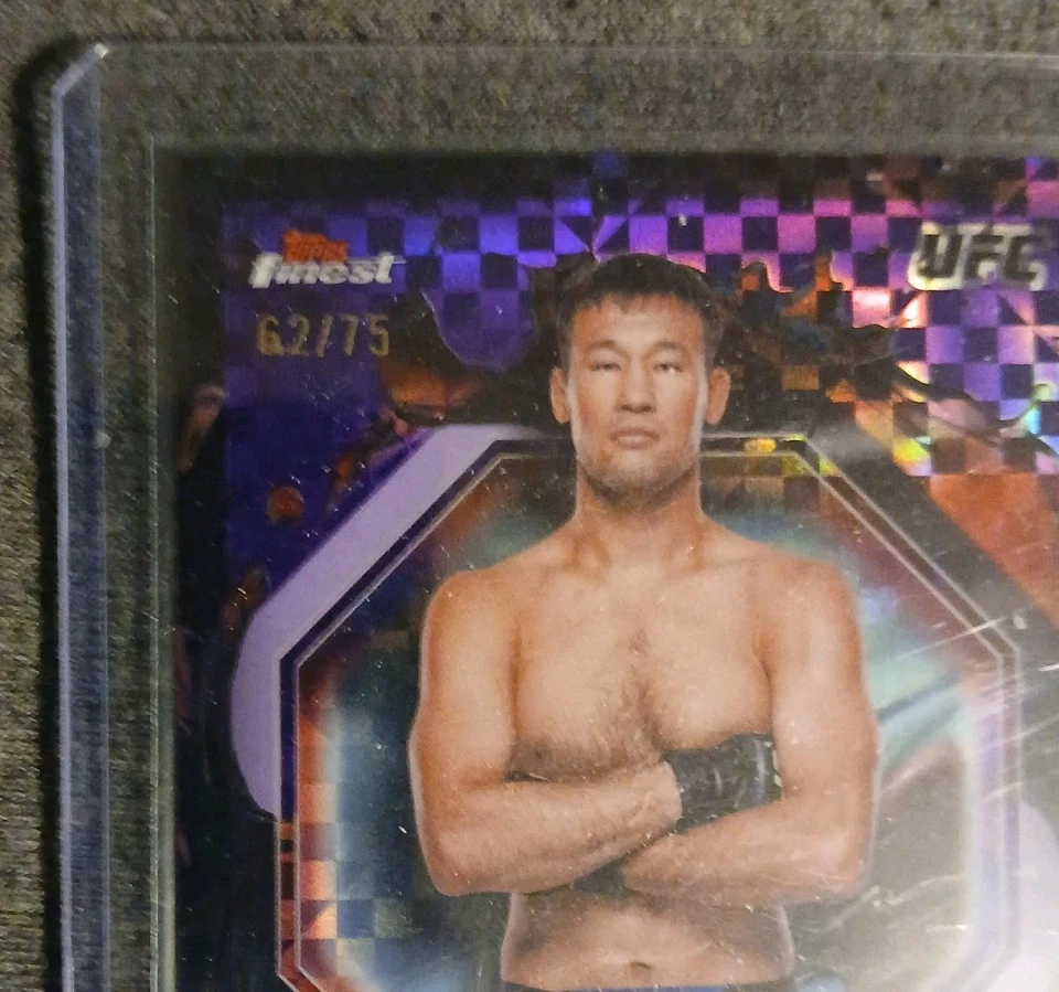 2024 Topps Finest UFC Shavkat Rakhmonov PURPLE CHECKERBOARD RARE/75 🔥 - Image 3 of 4