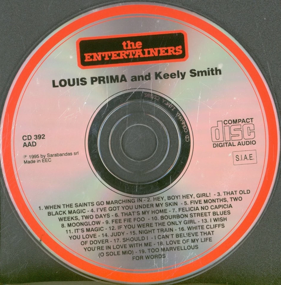 Louis Prima Featuring Keely Smith Self-Titled CD Italy The Entertainers 1995 - Image 3 of 3