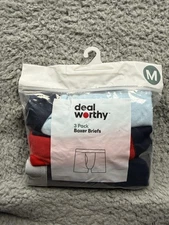 Deal Worthy Boxer Briefs Mens Medium Assorted Colors 3 Pack Underwear New Sealed