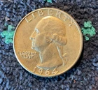 1964-D Washington quarter, 90% silver coin