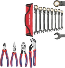 WORKPRO 8-piece Flex-Head Ratcheting Combination Wrench Set, Multicolor 