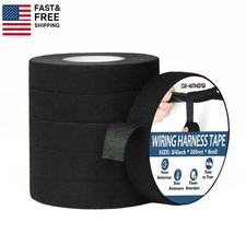 6 Rolls Wire Harness Tape 3/4-Inch X 50Ft,Self-Adhesive Fabric Tape for Automot