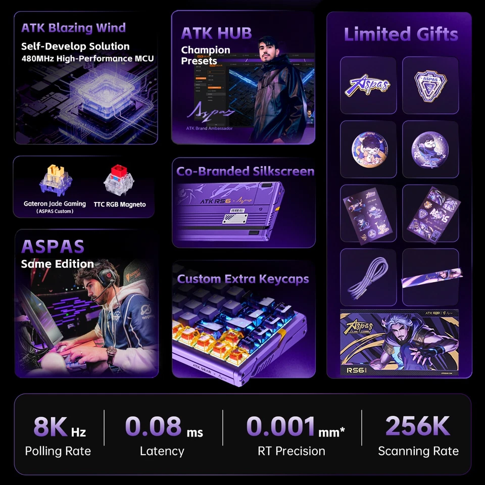 ATK × Aspas RS6 Ultra Hall Effect Gamming Keyboard – CNC Aluminum, 8KHz, RT - Image 4 of 4