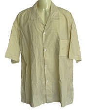 NWT Nautica Sleepwear Short Sleeve Yellow Check Woven Sleepwear Pajama Shirt XL