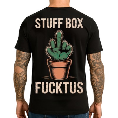 Stuff Box Herren Shirt FUCKTUS Schwarz S 5XL Comic Streetwear kurzarm TShirt
