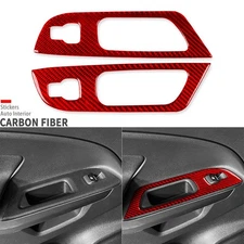 Red Carbon Fiber Rear Window Lift Switch Panel Cover For Ford EcoSport 2018-2025