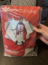 Kids Crusader Knight Costume S - XL Boys Medieval Lord Cape Tunic Halloween
