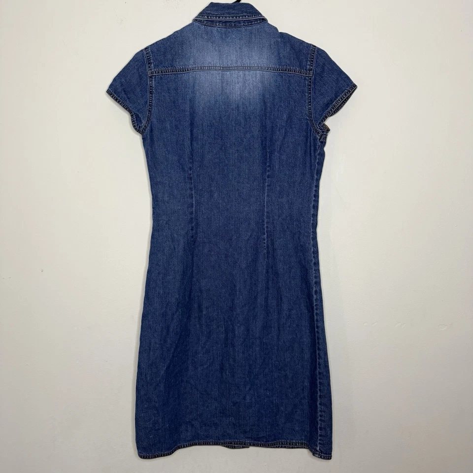 Vintage Y2k 90s Moda International Dress cotton denim Button Snaps Grunge - Image 2 of 4